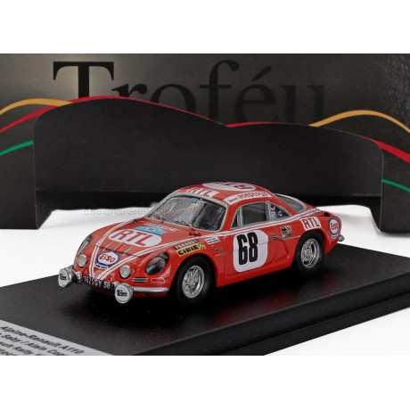 TROFEU RENAULT ALPINE A110 (night version) N 68 WINNER RALLY HERAULT 1972 BRUNO SABY - ALAIN COPPIER - RED 1/43