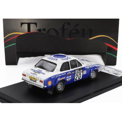 TROFEU FORD ENGLAND ESCORT MKI RS 1600 (night version) N 20 RAC RALLY 1973 ANDREW COWAN - JOHNSTONE SYER - WHITE BLUE 1/43