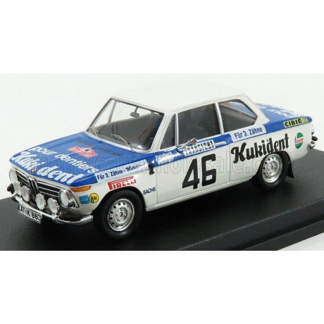TROFEU BMW 2002ti N 46 RALLY MONTECARLO 1973 R.HAINBACH - W.BIEBINGER - WHITE BLUE 1/43