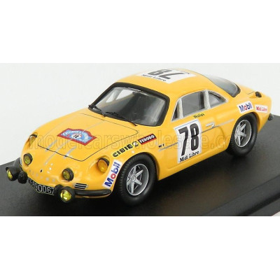 TROFEU RENAULT A110 ALPINE N 78 RALLY CRITERIUM DES CEVENNES 1969 B.WOLLEK - M.GRANDRIVE - YELLOW 1/43