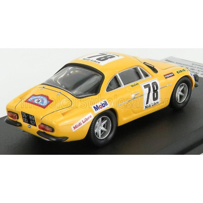 TROFEU RENAULT A110 ALPINE N 78 RALLY CRITERIUM DES CEVENNES 1969 B.WOLLEK - M.GRANDRIVE - YELLOW 1/43