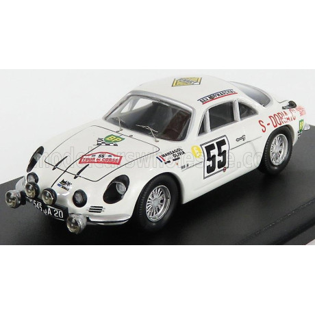 TROFEU RENAULT A110 ALPINE (night version) N 55 RALLY TOUR DE CORSE 1969 J.P.MANZAGOL - J.P.OLIVA - WHITE 1/43