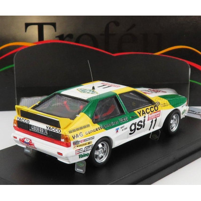 TROFEU AUDI QUATTRO N 11 RALLY 1000 PISTES 1983 J.PANCIATICI - A.TABET - WHITE GREEN YELLOW 1/43