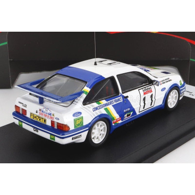 TROFEU FORD ENGLAND SIERRA RS COSWORTH (night version) N 11 RALLY TOUR DE CORSE 1989 P.C.BARONI - M.ROUSSEAU - WHITE BLUE 1/43