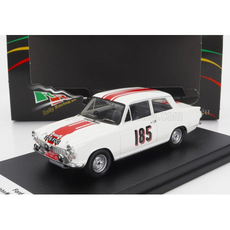 TROFEU FORD ENGLAND CORTINA GT N 185 RALLY MONTECARLO 1964 J.MANUSSIS - J.UREN - WHITE RED 1/43