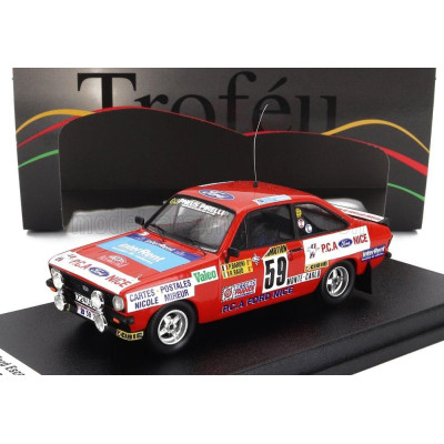 TROFEU FORD ENGLAND ESCORT MKII RS2000 (night version) N 59 RALLY MONTECARLO 1982 C.BARONI - R.BAUD - RED 1/43