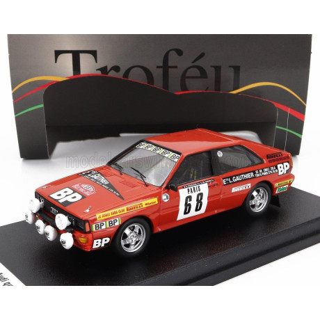 TROFEU AUDI QUATTRO (night version) N 68 RALLY MONTECARLO 1982 GUY CHASSEUIL - CHRISTIAN BARON - RED 1/43