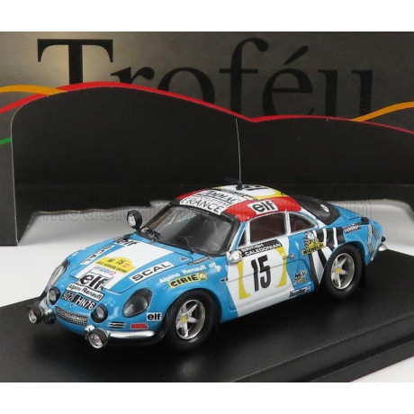 TROFEU RENAULT ALPINE A110 N 15 RALLY EAST AFRICAN SAFARI 1974 J.L.THERIER - V.LAVERNE - LIGHT BLUE WHITE RED 1/43
