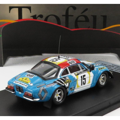 TROFEU RENAULT ALPINE A110 N 15 RALLY EAST AFRICAN SAFARI 1974 J.L.THERIER - V.LAVERNE - LIGHT BLUE WHITE RED 1/43