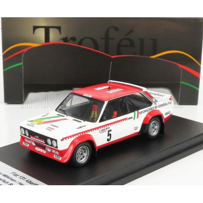 TROFEU FIAT 131 ABARTH TEAM SVENSKA FIAT N 5 RALLY SWEDEN 1977 T.MAKINEN - H.LIDDON - WHITE RED 1/43