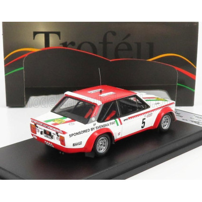 TROFEU FIAT 131 ABARTH TEAM SVENSKA FIAT N 5 RALLY SWEDEN 1977 T.MAKINEN - H.LIDDON - WHITE RED 1/43