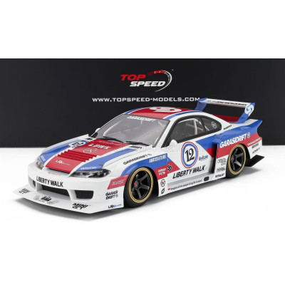 TRUESCALE NISSAN SILVIA (S15) LB SUPER SILHOUETTE N 12 LIBERTY WALK 2025 - WHITE RED BLUE 1/18