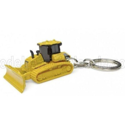 UNIVERSAL HOBBIES KOMATSU PORTACHIAVI - D71 PXi KEYRING RUSPA CINGOLATA - TRACTOR scraper - YELLOW GREY 1/87