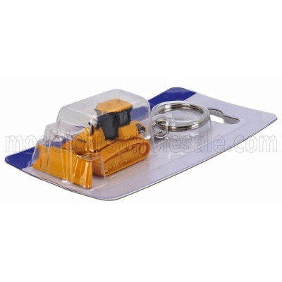 UNIVERSAL HOBBIES KOMATSU PORTACHIAVI - D71 PXi KEYRING RUSPA CINGOLATA - TRACTOR scraper - YELLOW GREY 1/87