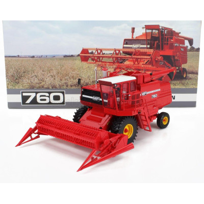 UNIVERSAL HOBBIES MASSEY FERGUSON MF760 MIETITREBBIA GOMMATA HARVESTER 2010 - RED 1/32