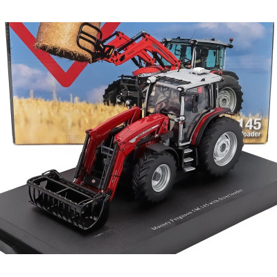 UNIVERSAL HOBBIES MASSEY FERGUSON 5M.145 TRACTOR WITH FRON LOADER 2020 - RED BLACK 1/32