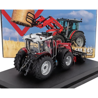 UNIVERSAL HOBBIES MASSEY FERGUSON 5M.145 TRACTOR WITH FRON LOADER 2020 - RED BLACK 1/32