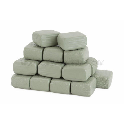 UNIVERSAL HOBBIES ACCESSORIES 20X BALLA DI FIENO - HAY BALE - LIGHT GREEN 1/32