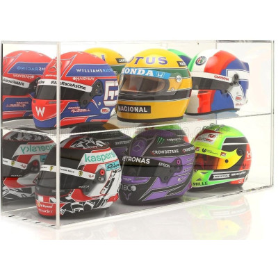 VETRINA DISPLAY BOX VETRINA DISPLAY BOX HIGHT QUALITY SHOWCASE FOR UP TO 6 HELMETS OR 4 MODELCARS 1/18 Lungh.LENGTH cm 58 X Larg