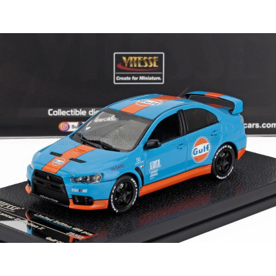 VITESSE MITSUBISHI LANCER EVOLUTION X GULF LIVERY 2008 - LIGHT BLUE ORANGE 1/43