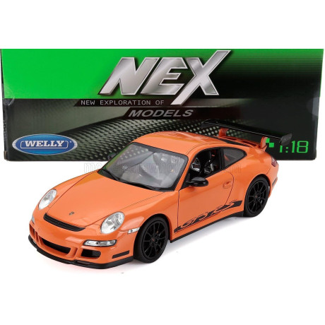 WELLY PORSCHE 911 997 GT3RS 2010 - ORANGE BLACK 1/18
