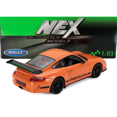 WELLY PORSCHE 911 997 GT3RS 2010 - ORANGE BLACK 1/18