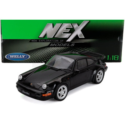 WELLY PORSCHE 911 964 TURBO 1990 - BLACK 1/18