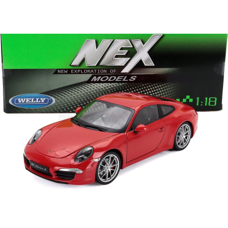 WELLY PORSCHE 911 991 CARRERA S COUPE 2013 - RED 1/18