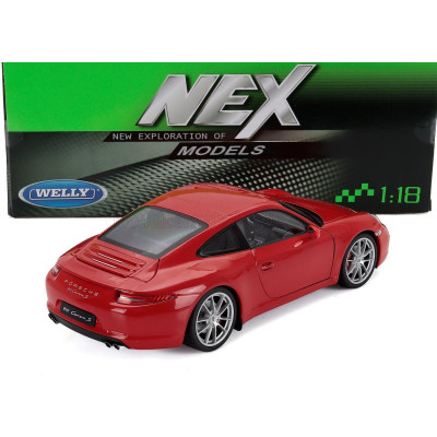 WELLY PORSCHE 911 991 CARRERA S COUPE 2013 - RED 1/18
