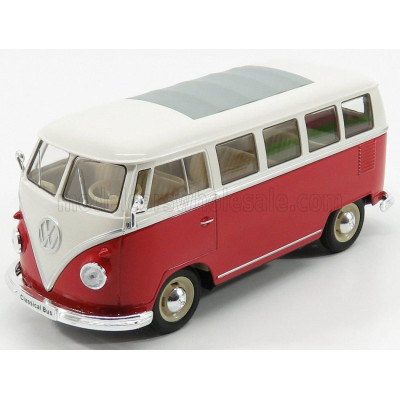 WELLY VOLKSWAGEN T1 MINIBUS 1962 - RED WHITE 1/24
