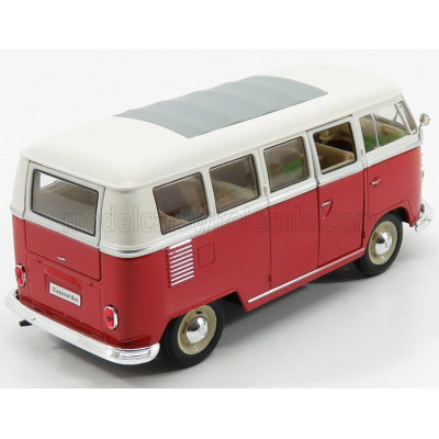 WELLY VOLKSWAGEN T1 MINIBUS 1962 - RED WHITE 1/24