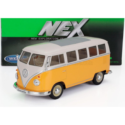 WELLY VOLKSWAGEN T1 MINIBUS 1962 - YELLOW WHITE 1/24