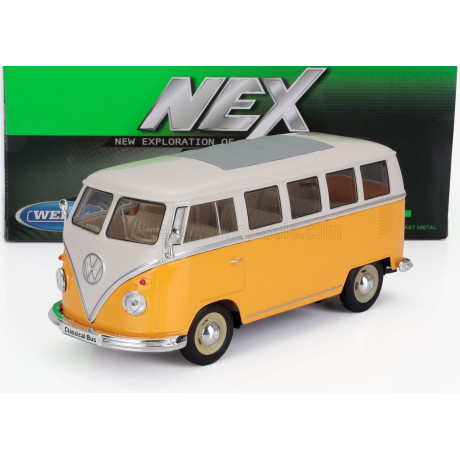 WELLY VOLKSWAGEN T1 MINIBUS 1962 - YELLOW WHITE 1/24