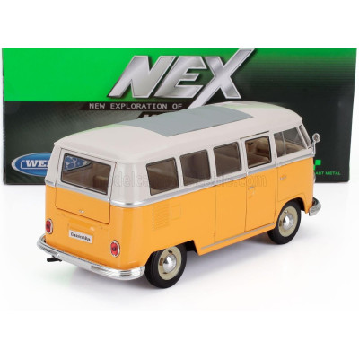 WELLY VOLKSWAGEN T1 MINIBUS 1962 - YELLOW WHITE 1/24