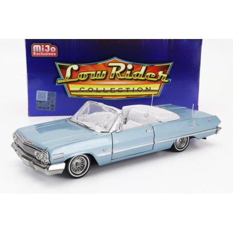 WELLY CHEVROLET IMPALA CABRIOLET OPEN LOW RIDER 1963 - LIGHT BLUE MET 1/24