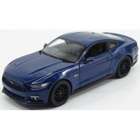 WELLY FORD USA MUSTANG COUPE 5.0 GT 2015 - BLUE MET 1/24