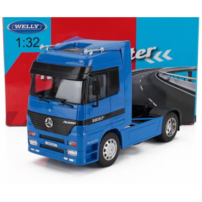 WELLY MERCEDES BENZ ACTROS 1857 TRACTOR TRUCK 2-ASSI 1998 - BLUE 1/32