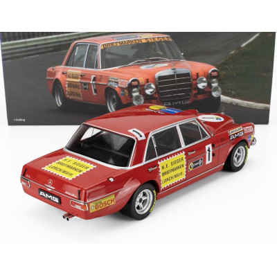 WERK83 MERCEDES BENZ 300 SEL 6.8 TEAM MERCEDES AMG N 1 24h NURBURGRING 1972 HANS HEYER - THOMAS BETZLER - RED 1/18