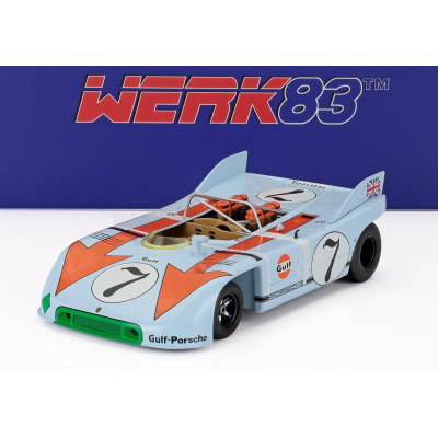 WERK83 PORSCHE 908/03 GULF SPIDER N 7 TARGA FLORIO 1971 JO SIFFERT - BRIAN REDMAN - LIGHT BLUE 1/18