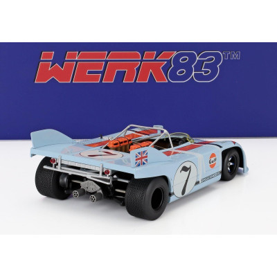 WERK83 PORSCHE 908/03 GULF SPIDER N 7 TARGA FLORIO 1971 JO SIFFERT - BRIAN REDMAN - LIGHT BLUE 1/18