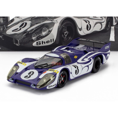 WERK83 PORSCHE 917 LONG TAIL HIPPIE PRACTISE VERSION N 3 24h LEMANS 1970 GERARD LARROUSSE - WILLI KAUHSEN - PURPLE WHITE 1/18