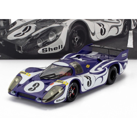 WERK83 PORSCHE 917 LONG TAIL HIPPIE PRACTISE VERSION N 3 24h LEMANS 1970 GERARD LARROUSSE - WILLI KAUHSEN - PURPLE WHITE 1/18