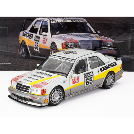 WERK83 MERCEDES BENZ 190E EVO2 TEAM AMG N 65 DTM SEASON 1990 MICHAEL SCHUMACHER - WHITE GREY 1/18
