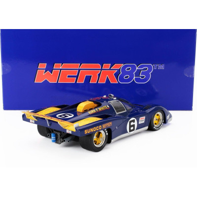 WERK83 FERRARI 512M 5.0L V12 TEAM PENSKE SUNOCO N 6 3rd 24h DAYTONA 1971 MARK DONOHUE - DAVID HOBBS - BLUE YELLOW 1/18