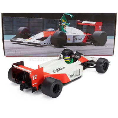 WERK83 McLAREN F1  MP4/4 HONDA N 12 (AYRTON SENNA'S CAR) DEMO RUN INTERLAGOS BRAZILIAN GP 2019 BRUNO SENNA - WHITE RED 1/18