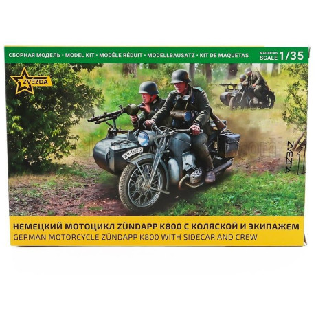 ZVEZDA ZUNDAPP K800 GERMAN SIDECAR MILITARY 1941 1/35