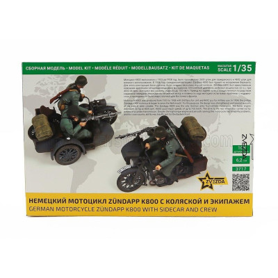 ZVEZDA ZUNDAPP K800 GERMAN SIDECAR MILITARY 1941 1/35
