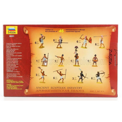 ZVEZDA FIGURES BATTLE WAR - ANCIENT EGYPTIAN INFANTRY 2000 B.C - MILITARY 1/72