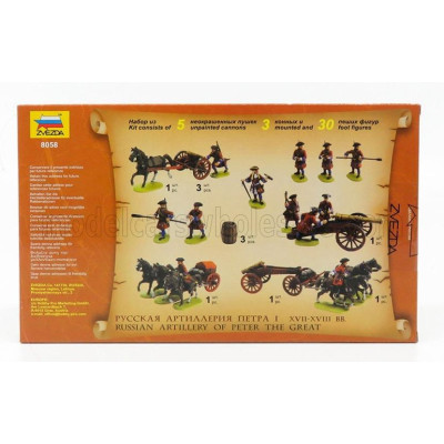 ZVEZDA FIGURES BATTLE WAR - RUSSIAN ARTILLERY OF PETER I THE GREAT 1/72