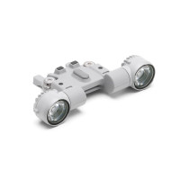 A DJI AL1 Spotlight nagy teljesítményű világító modul folyamatos és villogó fénnyel, akár 100 m hatótávval, intelligens kamera-követéssel, széles látószögű módokkal és megbízható működéssel -20 °C és 50 °C között, ideális éjszakai és mentési műveletekhez.